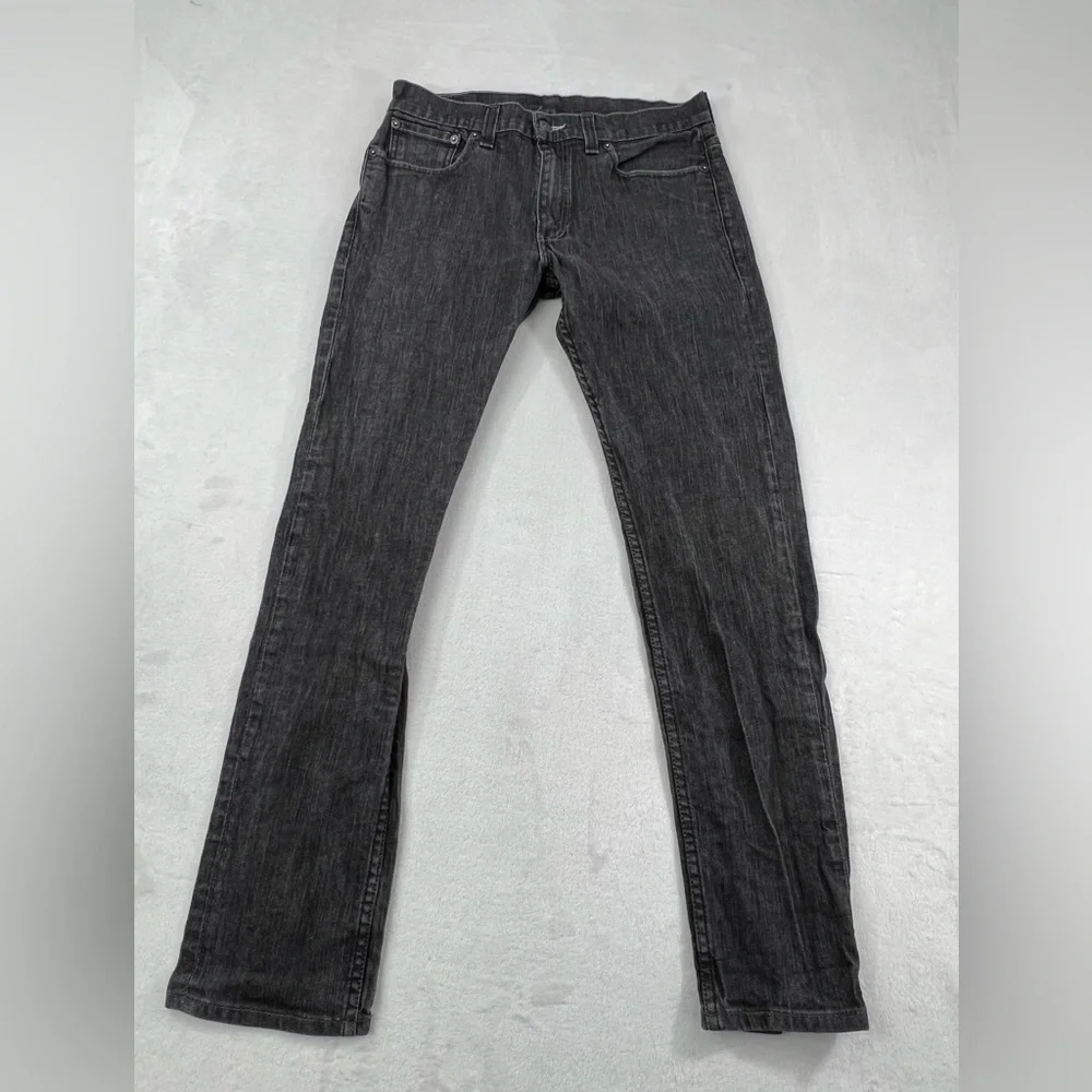 Levi Strauss 32x 30 Dark Gray‎ Silver 511 Cotton Blend Skinny Jeans